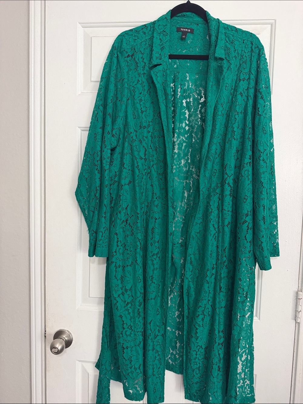 torrid green Lace Longline kimono